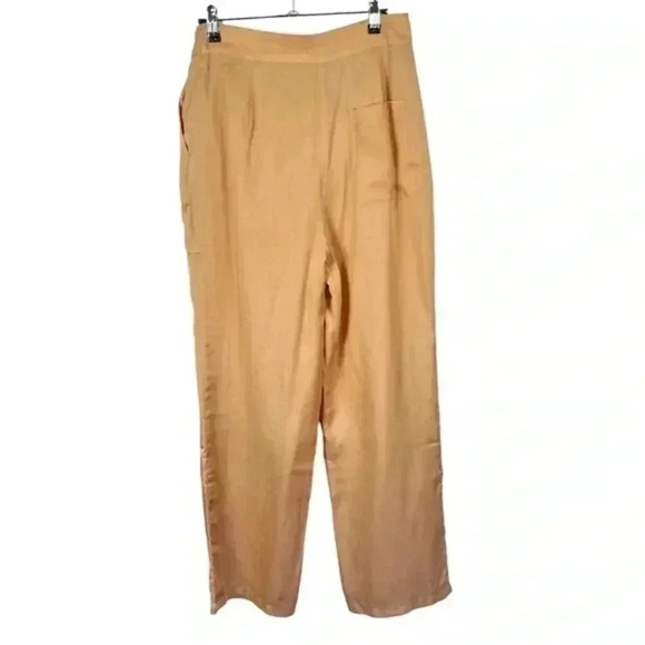 L'Academie The Danette Bronze Button Fly Belted High Rise Trouser Pants - Picture 3 of 10